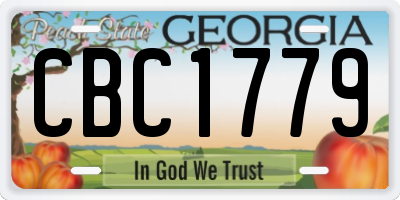 GA license plate CBC1779