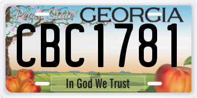 GA license plate CBC1781