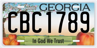 GA license plate CBC1789
