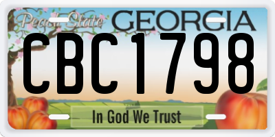 GA license plate CBC1798