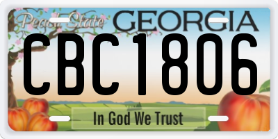 GA license plate CBC1806