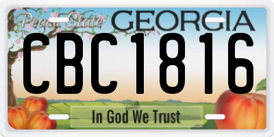 GA license plate CBC1816