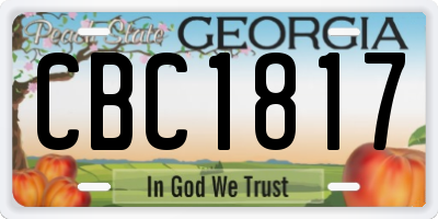 GA license plate CBC1817