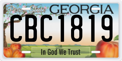 GA license plate CBC1819