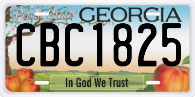 GA license plate CBC1825