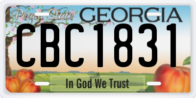 GA license plate CBC1831