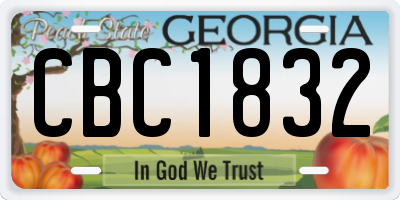 GA license plate CBC1832