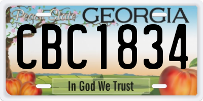 GA license plate CBC1834