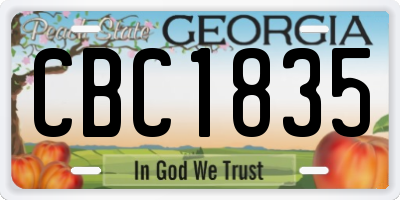 GA license plate CBC1835