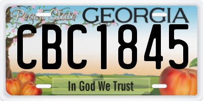 GA license plate CBC1845
