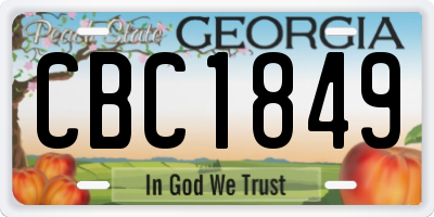 GA license plate CBC1849