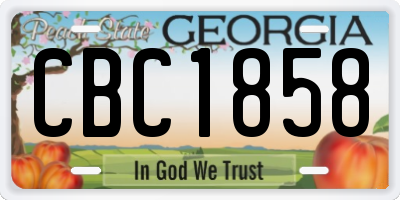 GA license plate CBC1858