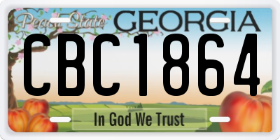 GA license plate CBC1864