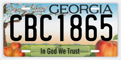 GA license plate CBC1865