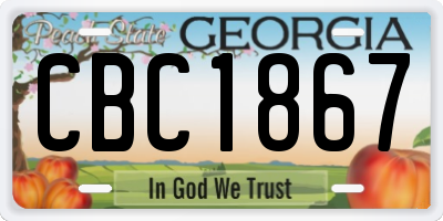GA license plate CBC1867