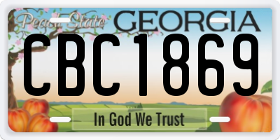 GA license plate CBC1869