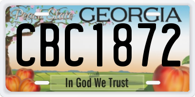 GA license plate CBC1872