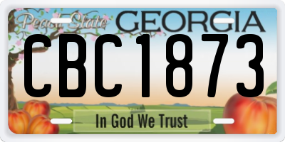 GA license plate CBC1873