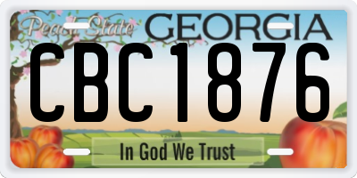 GA license plate CBC1876