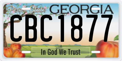 GA license plate CBC1877