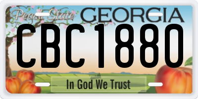 GA license plate CBC1880