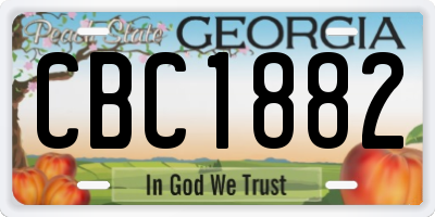 GA license plate CBC1882