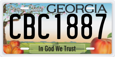 GA license plate CBC1887