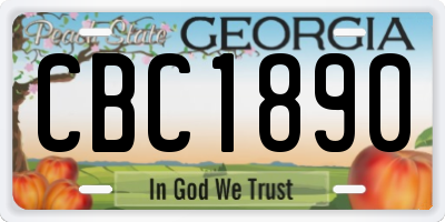 GA license plate CBC1890