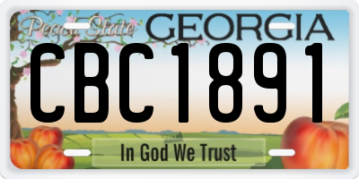 GA license plate CBC1891