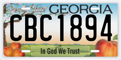 GA license plate CBC1894