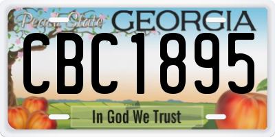 GA license plate CBC1895