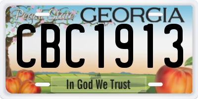 GA license plate CBC1913