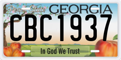GA license plate CBC1937