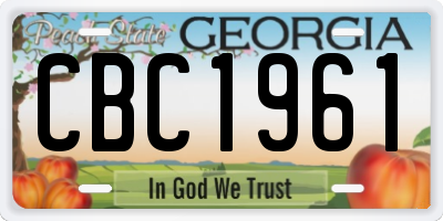 GA license plate CBC1961