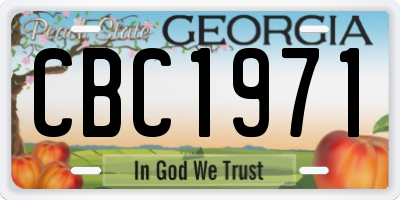 GA license plate CBC1971