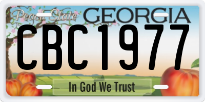 GA license plate CBC1977