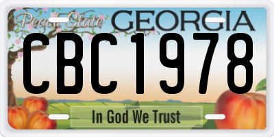 GA license plate CBC1978