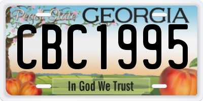 GA license plate CBC1995