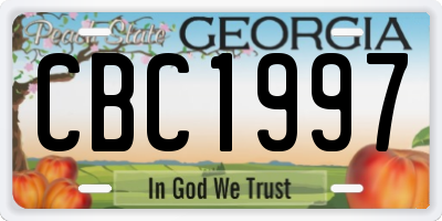 GA license plate CBC1997