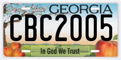 GA license plate CBC2005