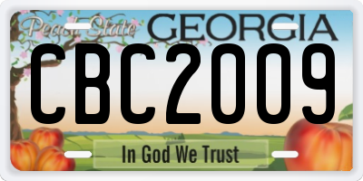 GA license plate CBC2009