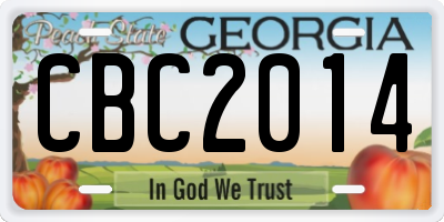 GA license plate CBC2014