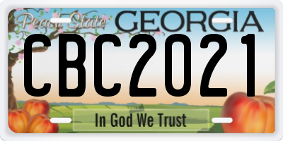GA license plate CBC2021