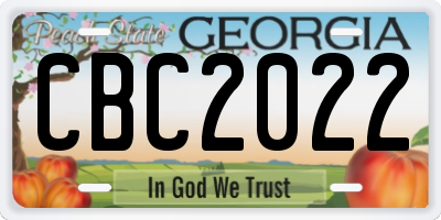 GA license plate CBC2022