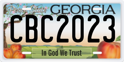 GA license plate CBC2023