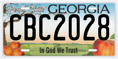 GA license plate CBC2028