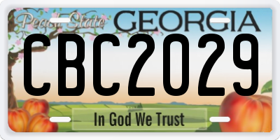 GA license plate CBC2029