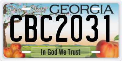 GA license plate CBC2031