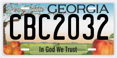 GA license plate CBC2032