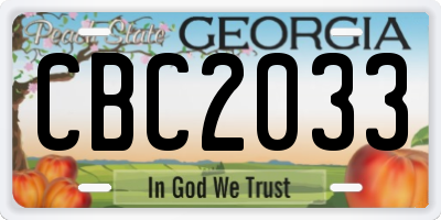 GA license plate CBC2033